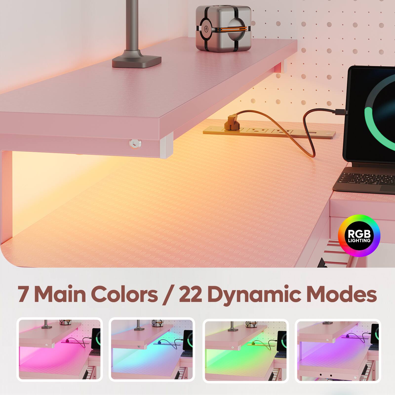 RGB LIGHTING: 7 Main Colors/22 Dynamic Modes