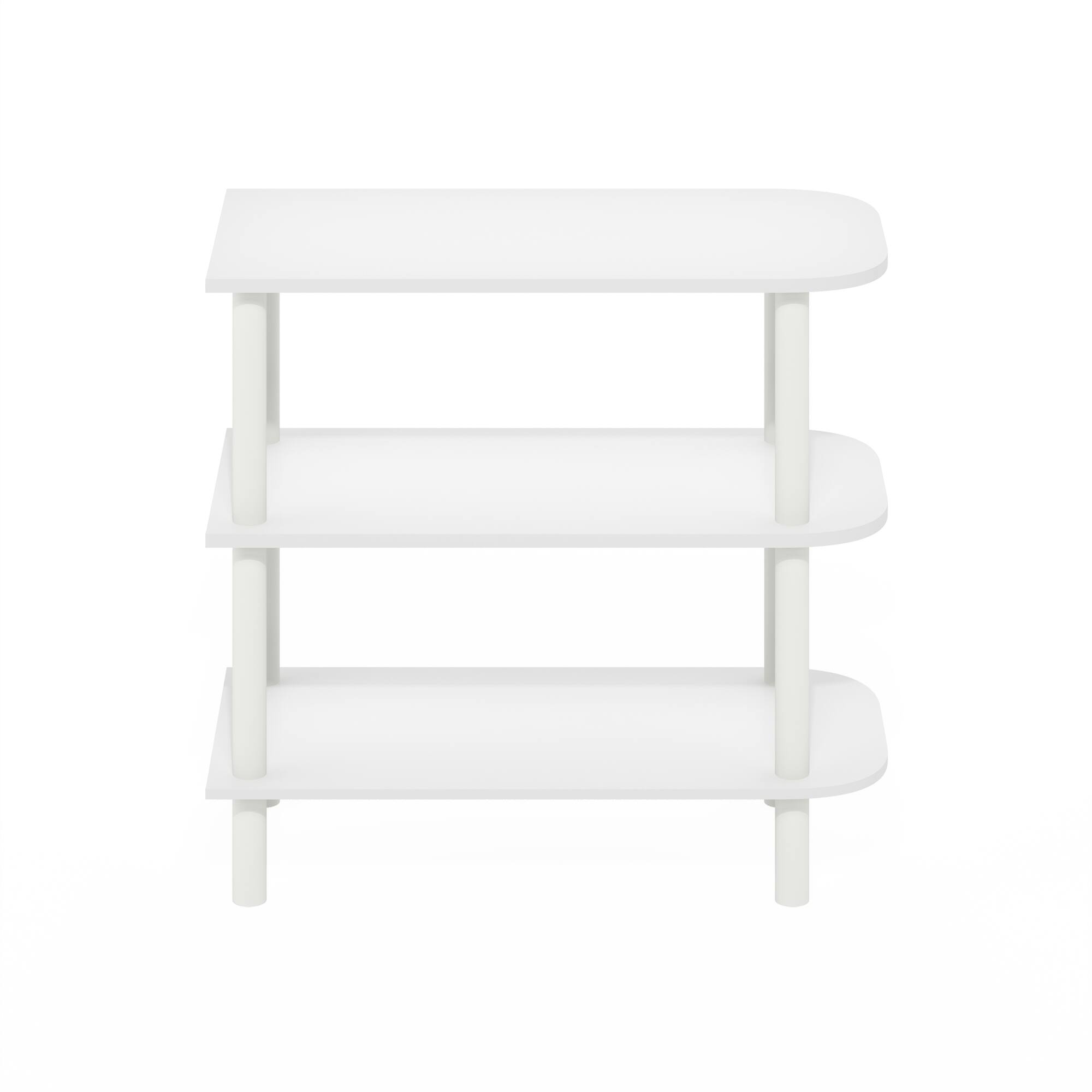 Alt View 2. Furinno - Turn-N-Tube 26-Inch 3-Tier Curved Freestanding Shoe Rack Storage Organizer - White/White.