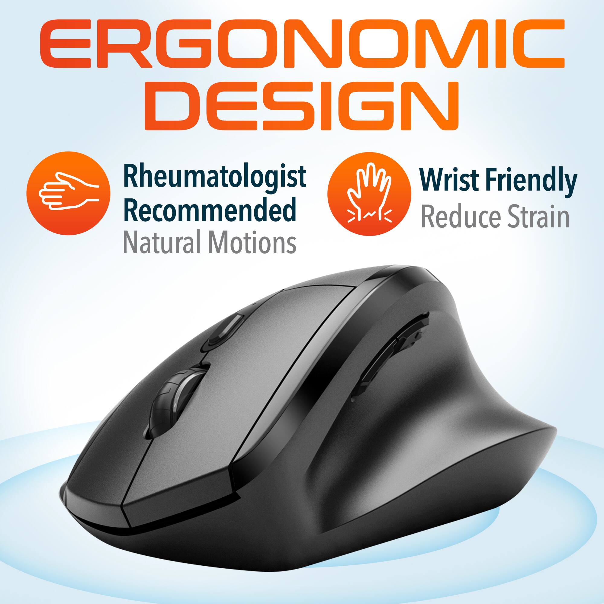 ERGONOMIC DESIGN, Rheumatologist Recommended, Wrist Friendly, Reduce Strain, Natural Motions