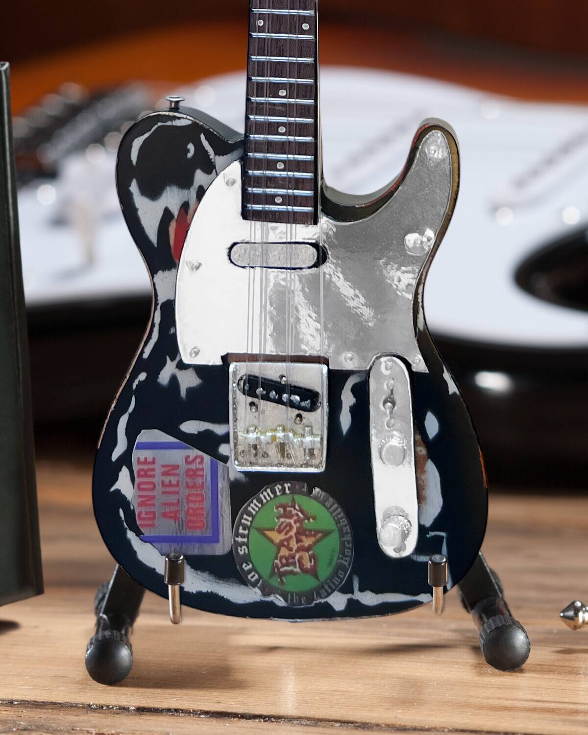 Alt View 1. Axe Heaven - Axe Heaven Joe Strummer Fender Tele Signature Mini Guitar Replica Off Licensed FT-020   - COLLECTIBLES - Multicolor.