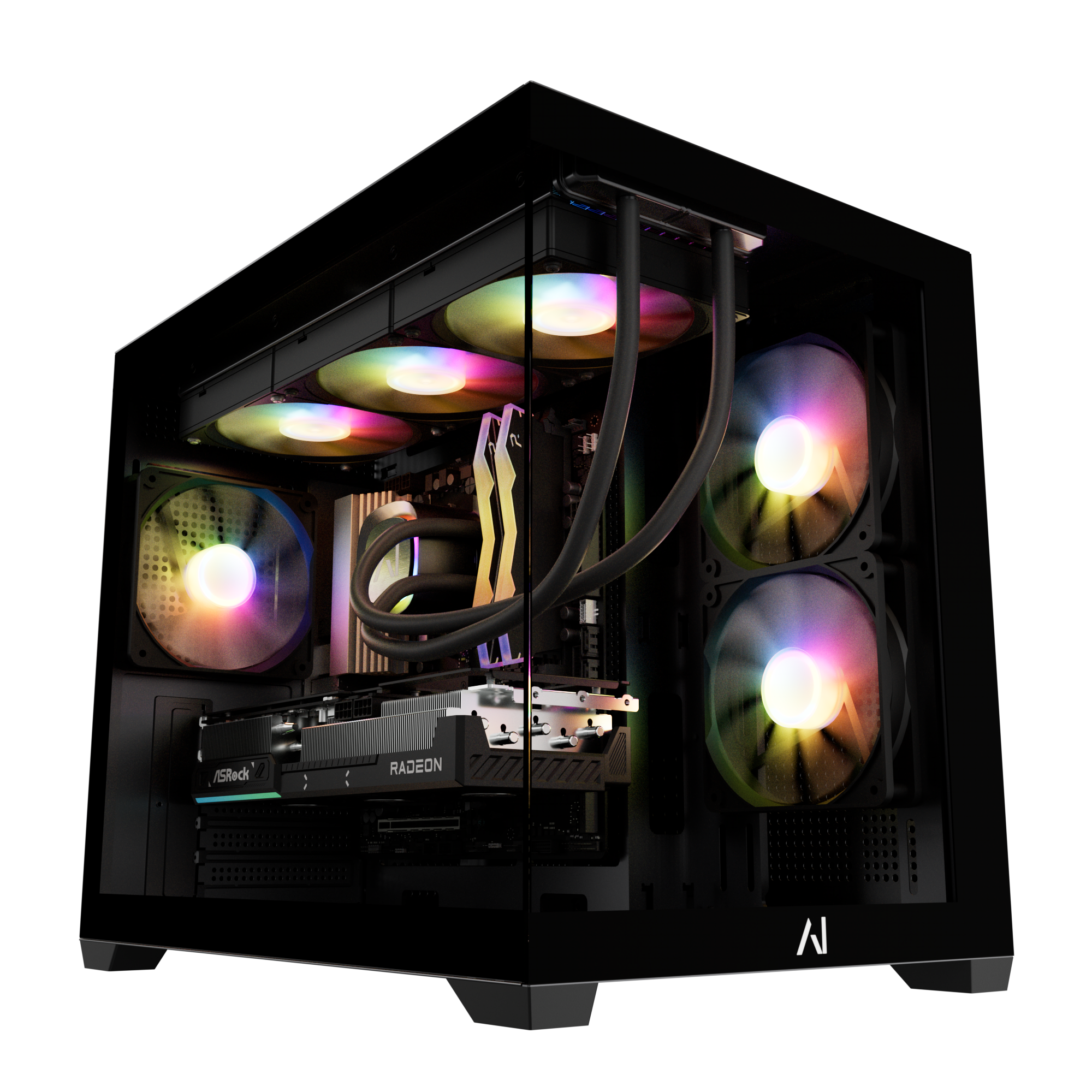 Andromeda Insights - AI Gaming PC Spectra| AMD Radeon RX 9070 XT | Ryzen 7 7800X3D (5.0 GHz Turbo) | 32GB DDR5 | 1TB Gen4 SSD - Black