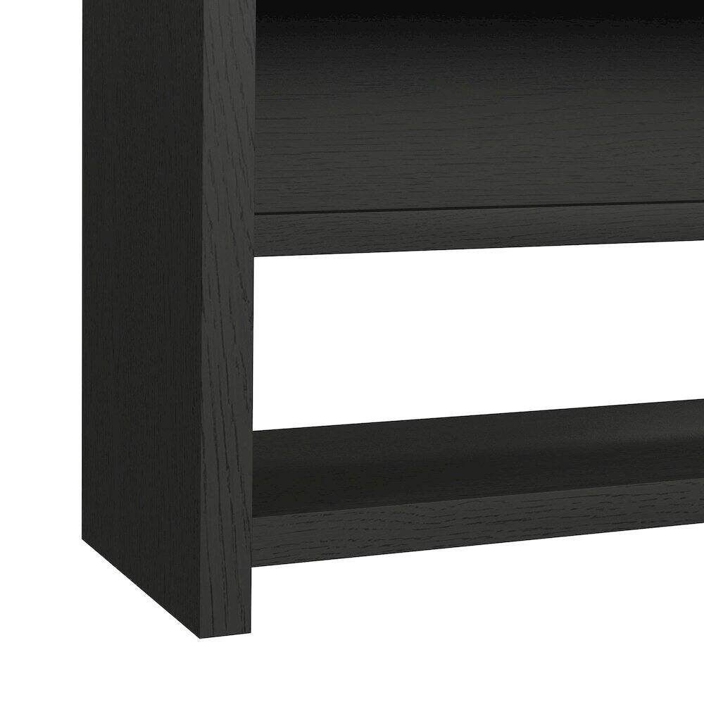 Alt View 2. Picket House Furnishings - Woodridge Sofa Table with Bottom Shelf in Black with Grain - Black With Grain.