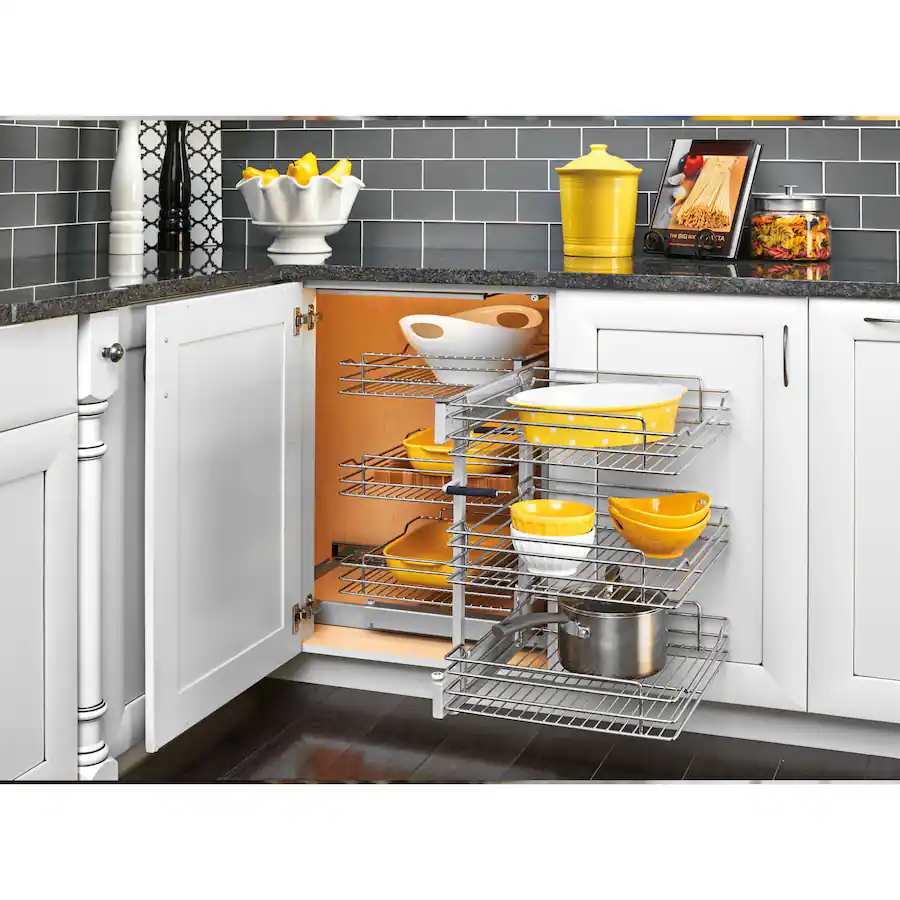 Rev A Shelf Pullout Corner Cabinet Organizer w/ Soft close Three Tier ...