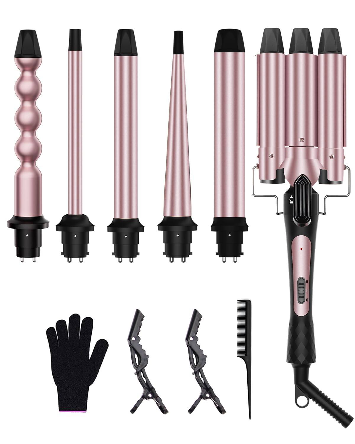 6 in 1 Curling Iron With 3 Barrel Curling