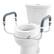 Alt View 5. VEVOR - Raised Toilet Seat, 3.5" Height Raised, 300 lbs Weight Capacity, for Standard Round Toilet, Aluminum Handrail - White.