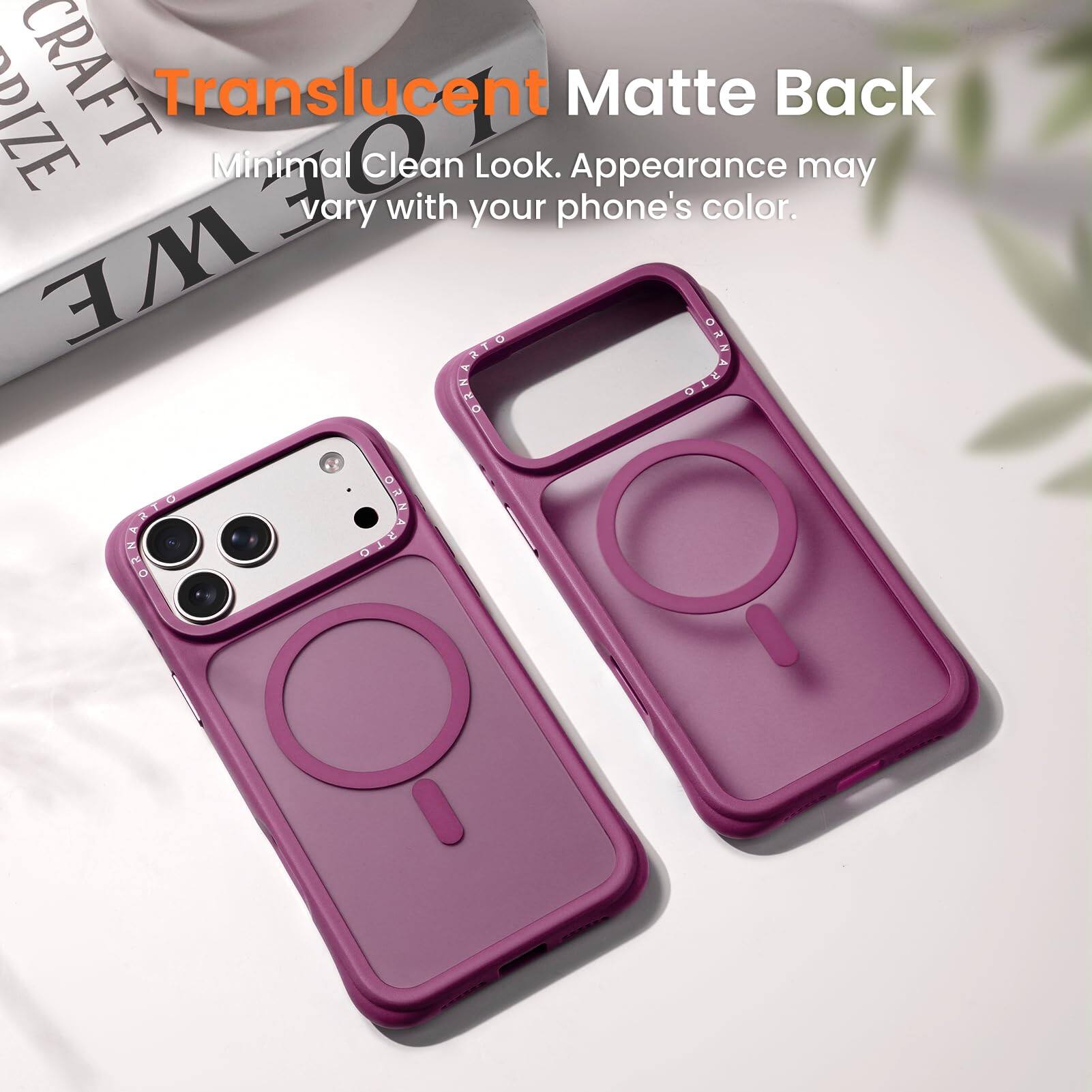 Translucent Matte Back  
Minimal Clean Look. Appearance may vary with your phone's color.