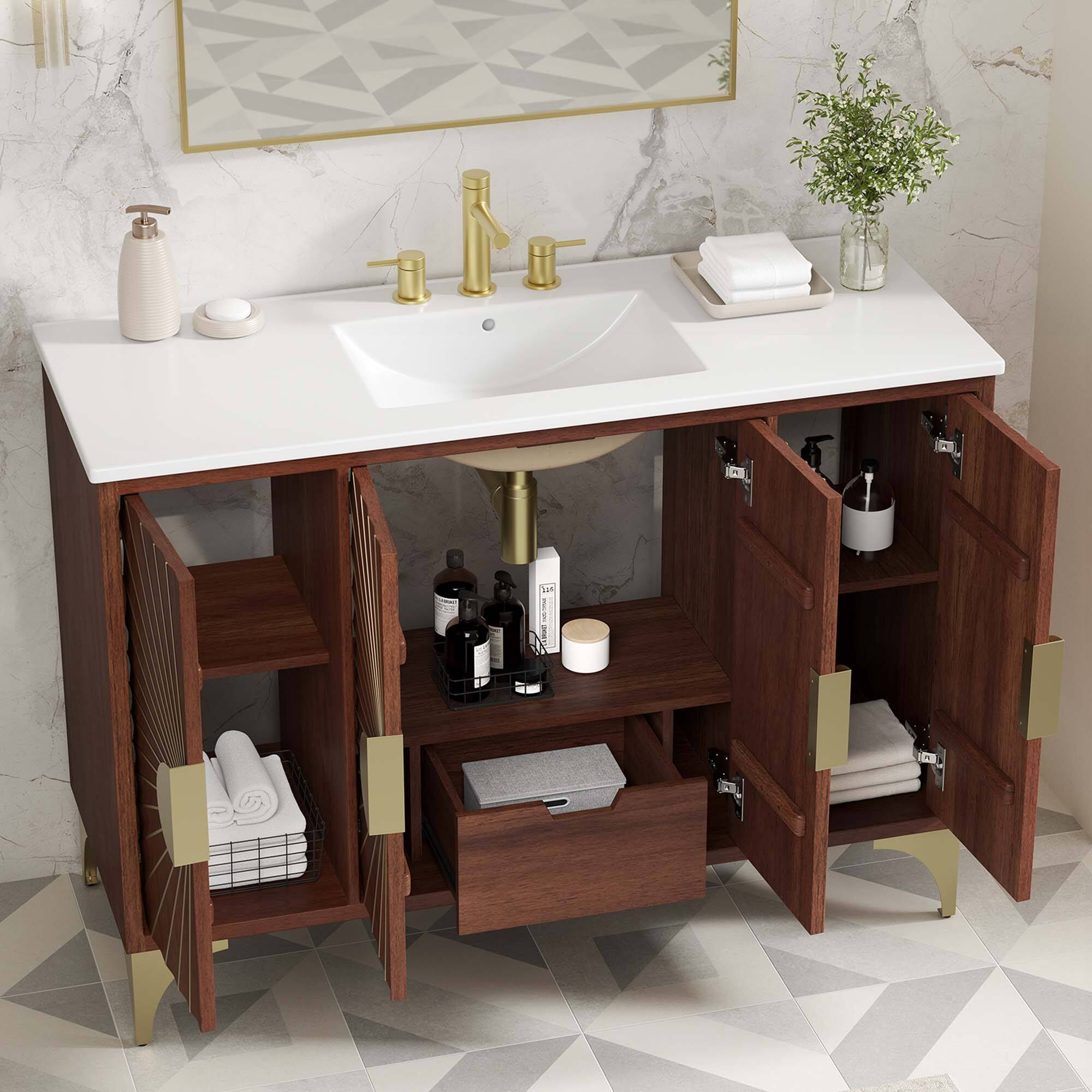 Alt View 1. Modway - Daylight Bathroom Vanity Basin Included by Modway - White Walnut.