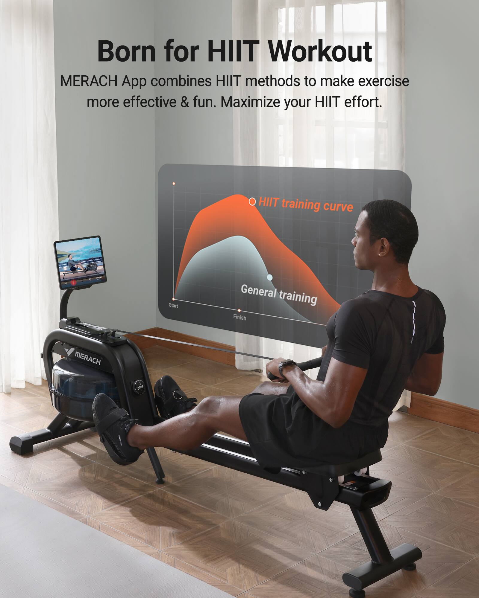 Born for HIIT Workout

MERACH App combines HIIT methods to make exercise more effective & fun. Maximize your HIIT effort.

- HIIT training curve
- General training
- Start
- Finish