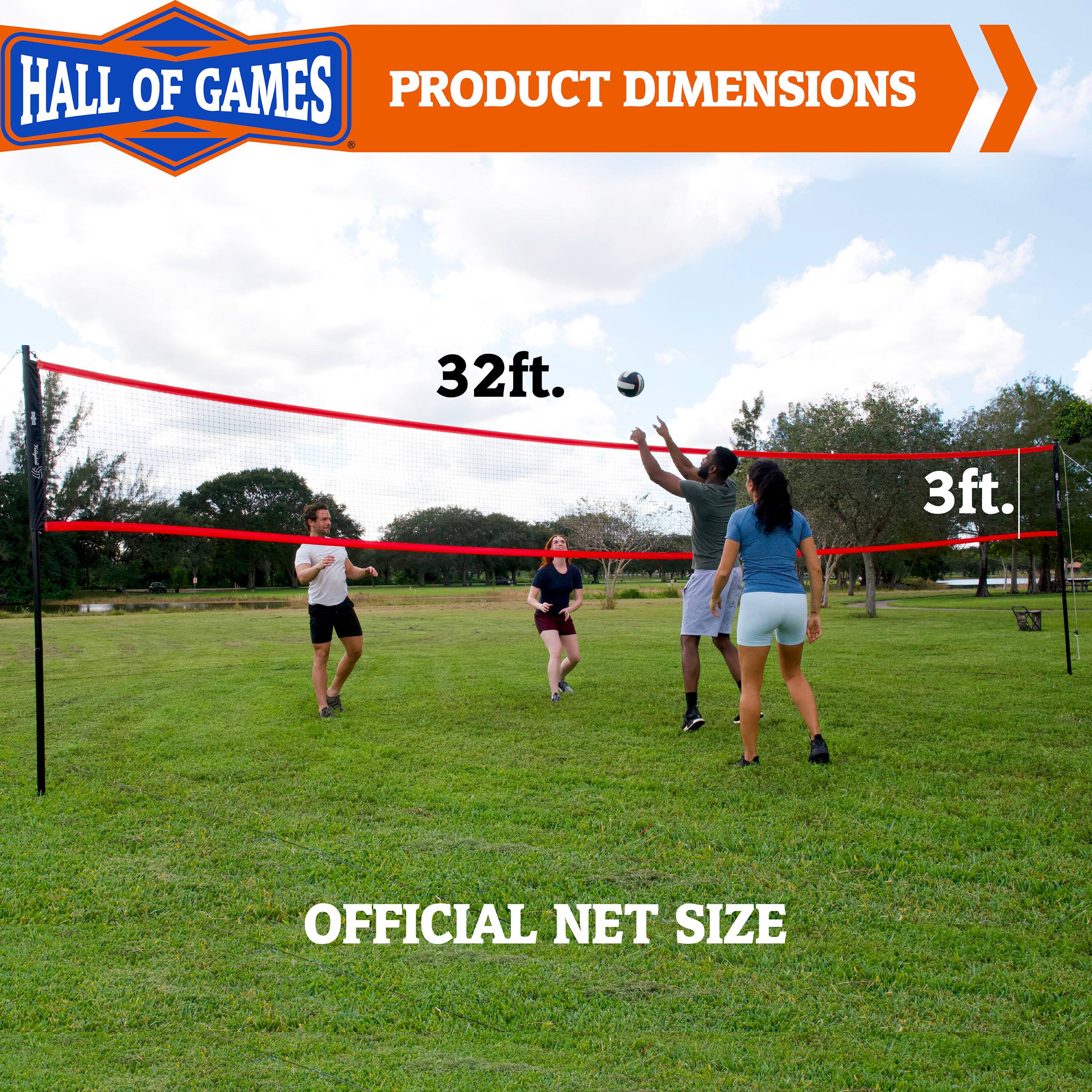Hall of Games 32ft Outdoor Volleyball and Badminton Net with Carrying