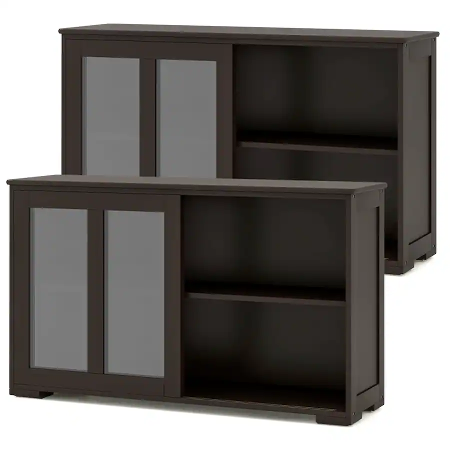 Costway 2 Door Stackable Buffet Sideboard Set of 2 with Sliding ...