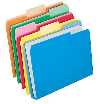Front. Pendaflex - Pendaflex Double Stuff Recycled File Folder, 1/3-Cut Tab, Assorted, Letter Size, Assorted Colors, 24/Pack (54458EE) - Assorted Colors.
