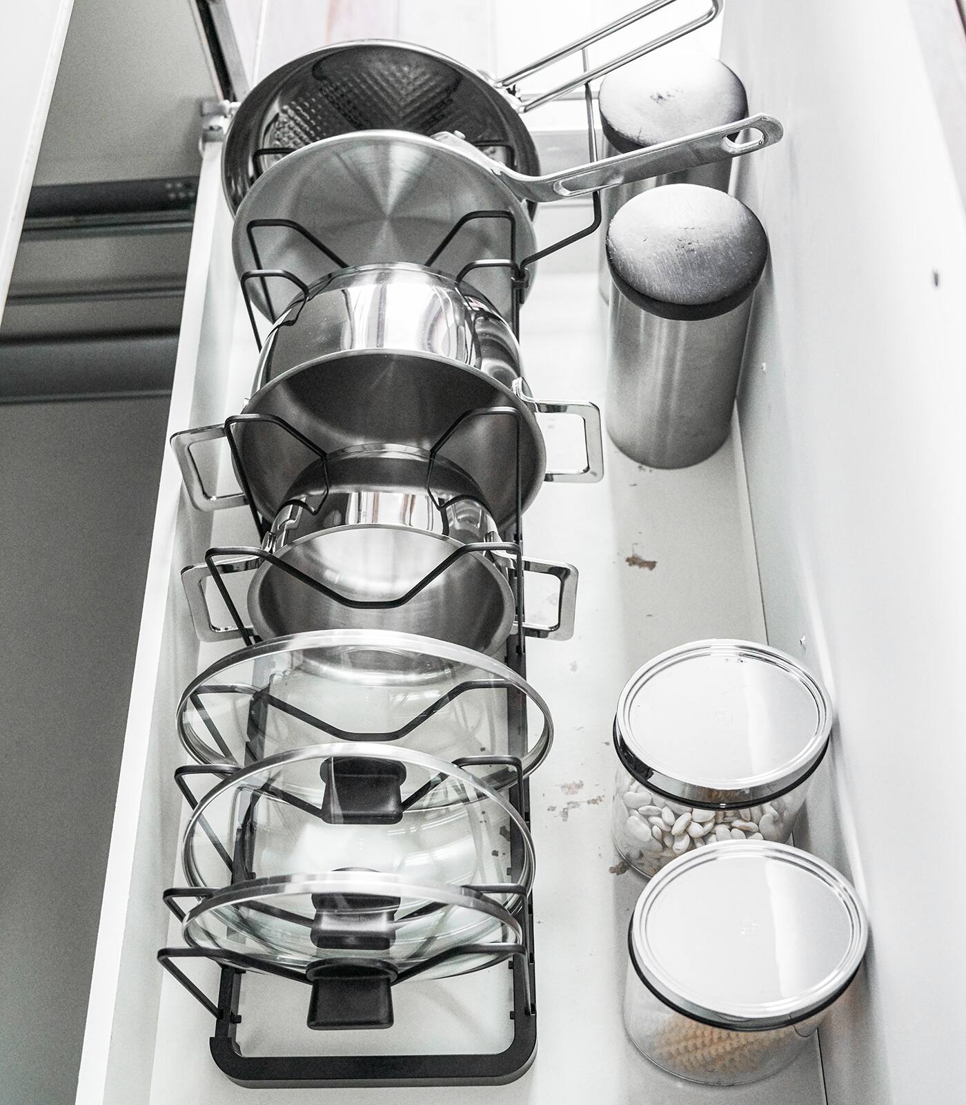 Alt View 2. Yamazaki Home - Adjustable Pot Lid Organizer.