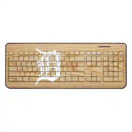 Keyscaper - Detroit Tigers Wood Print Wireless USB Keyboard - Multicolor