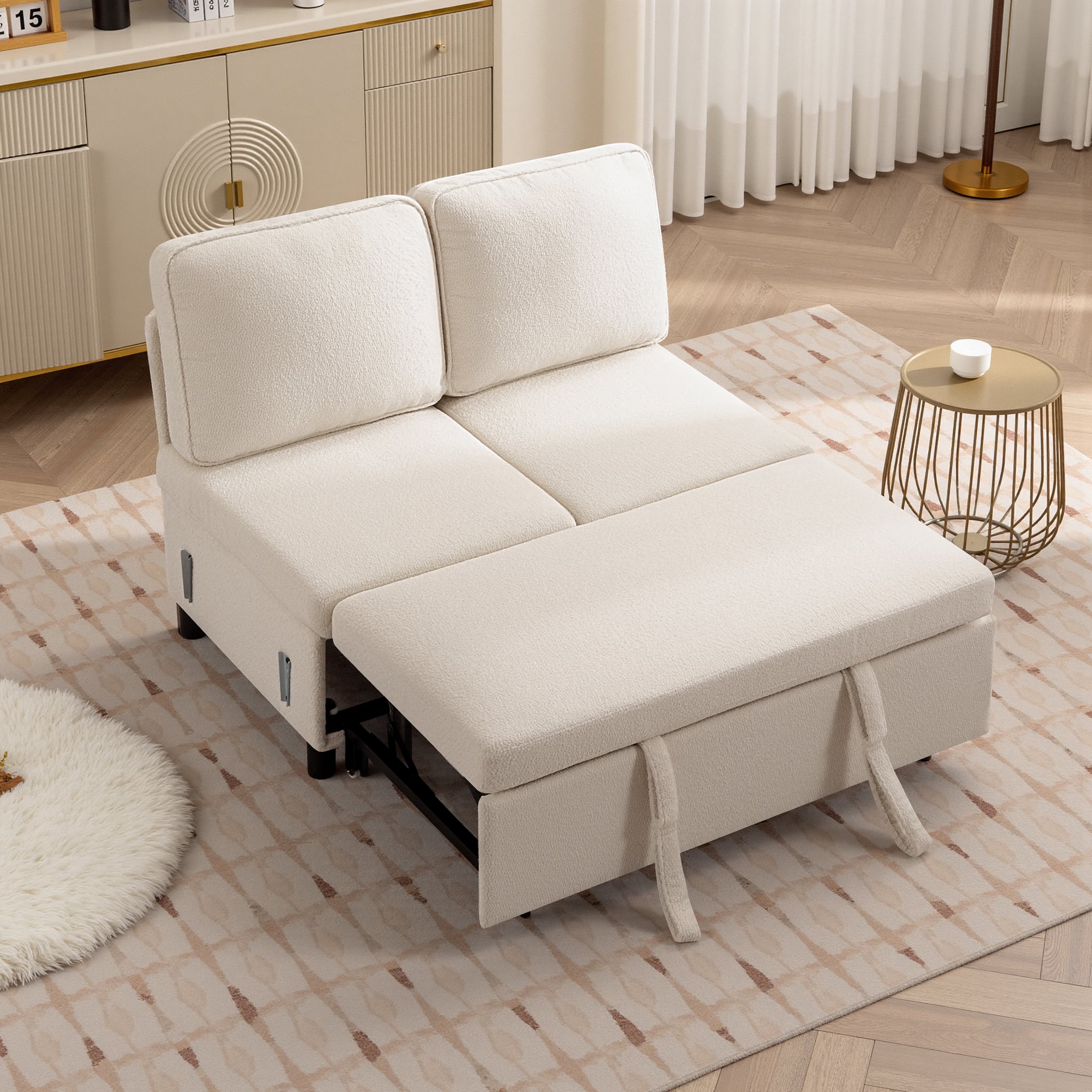 KERDOM - Oversized Pullout Sofa Couch with Storage Ottoman, Side Pocket, Washable Covers, Sectional Sofa Bed Free Combination - White-C price history on PriceWatchPro