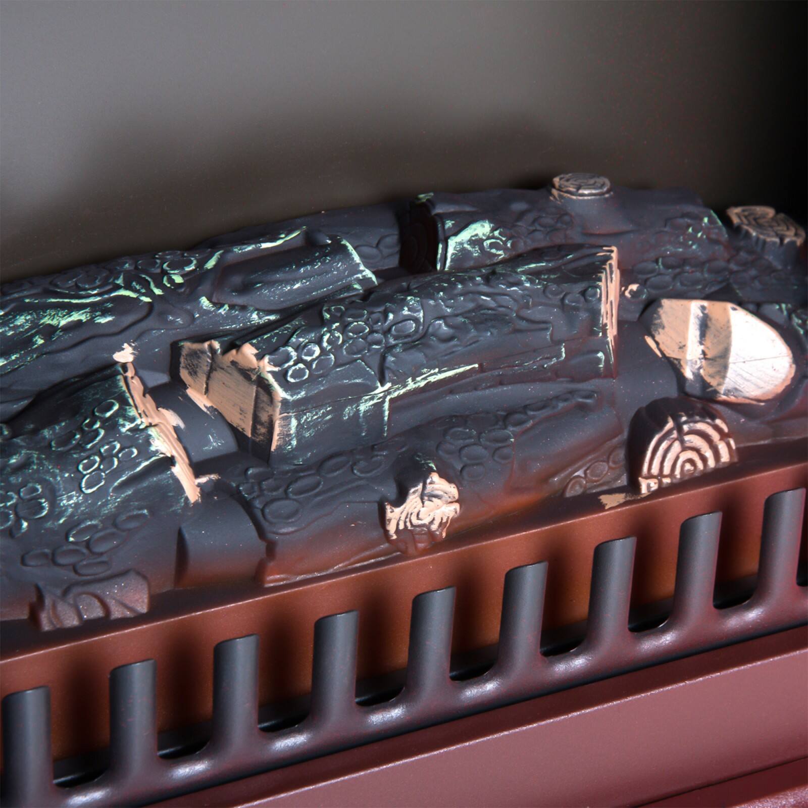 Alt View 8. Ecooso - 22" Freestanding Electric Fireplace Heater, Realistic LED Flames and Logs, Overheating Protection, 750W/1500W - Red.