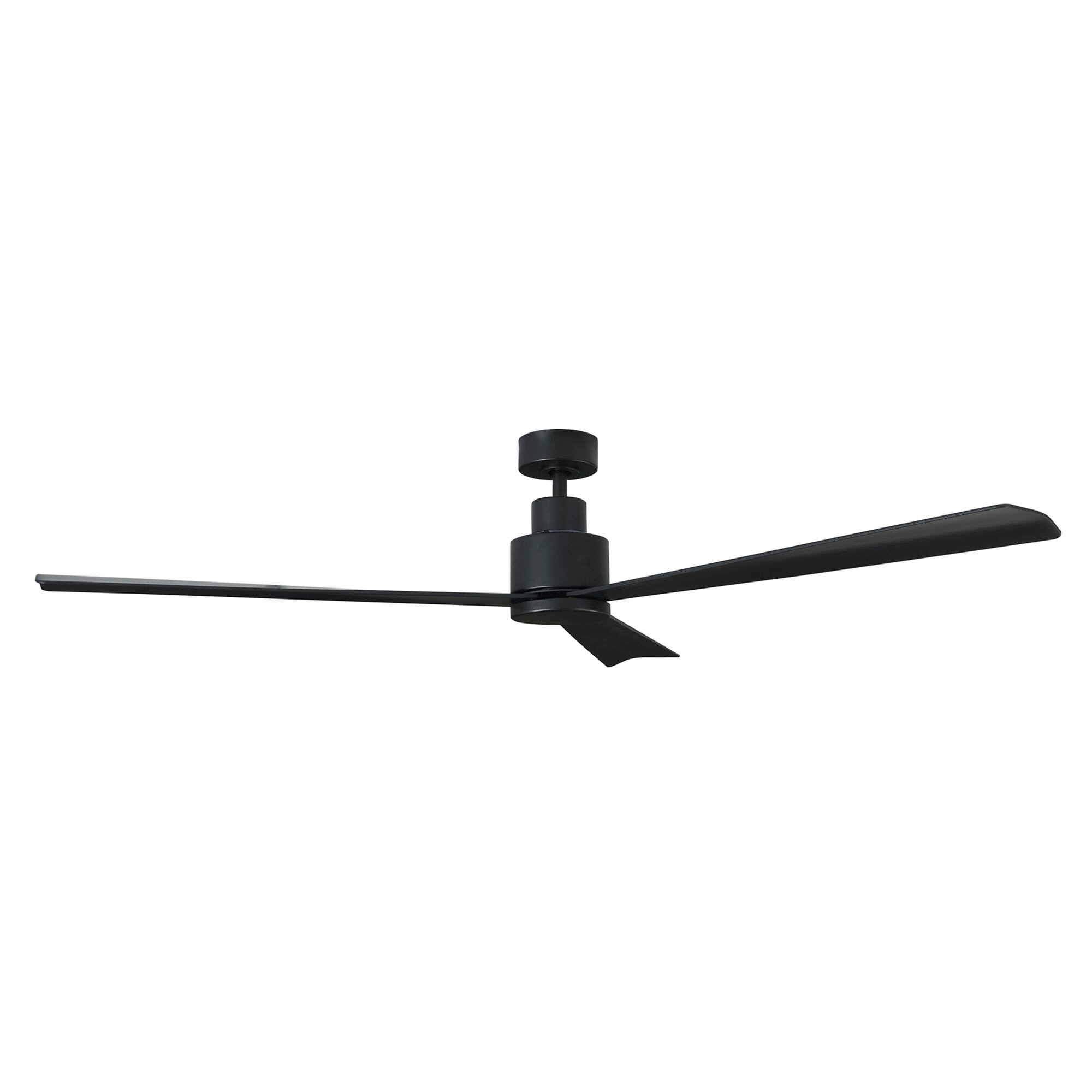Alt View 4. Parrot Uncle - 52" Modern 3-Blade Ceiling Fan with Reversible DC Motor, 6-Speed, Remote Control, No Light - Black.