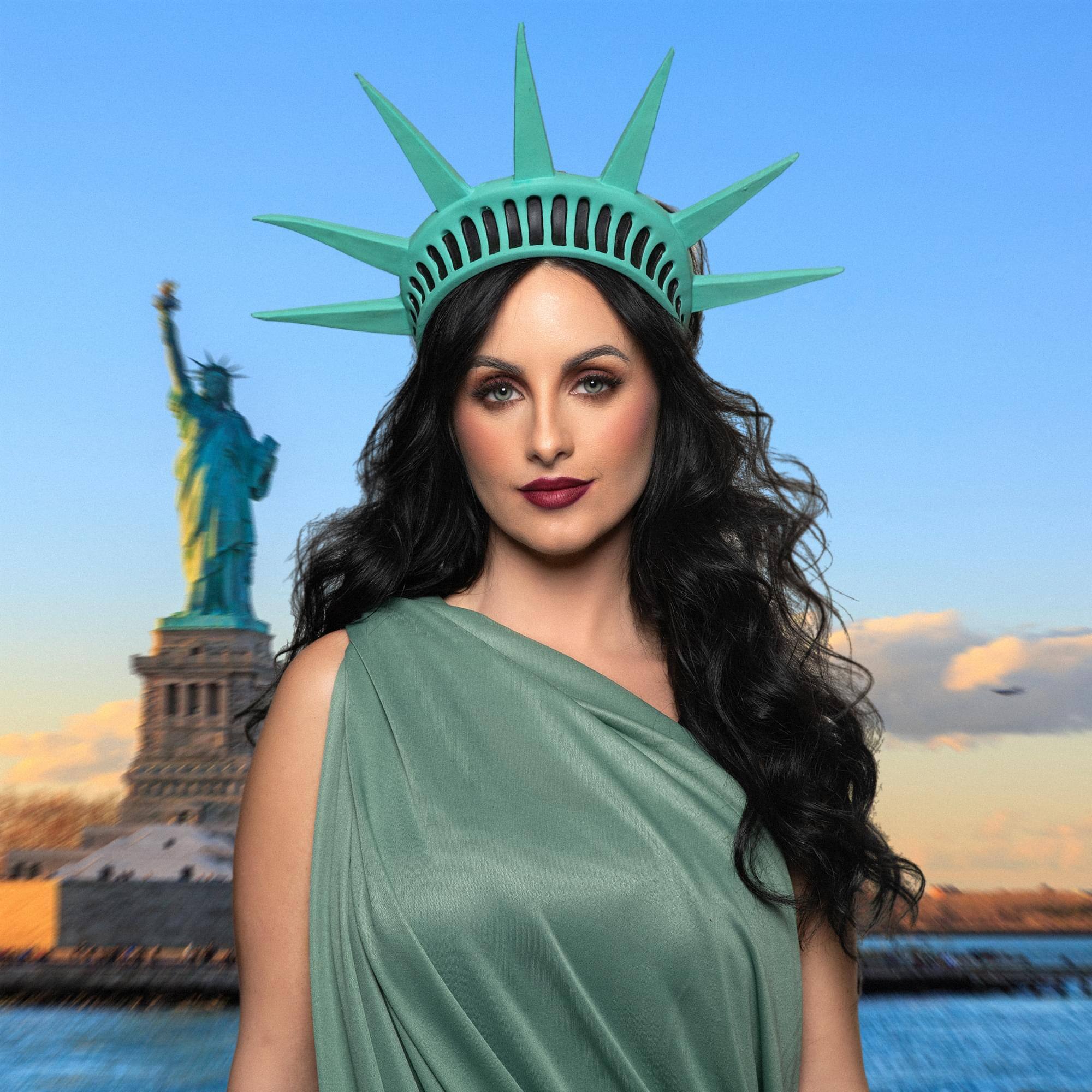 Alt View 1. Underwraps - Statue of Liberty Crown Adult Costume Accessory - Green.