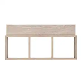 Danya B - Modern 3 Cube Floating Wall Shelf with Display Ledge - Oak - Weathered Oak