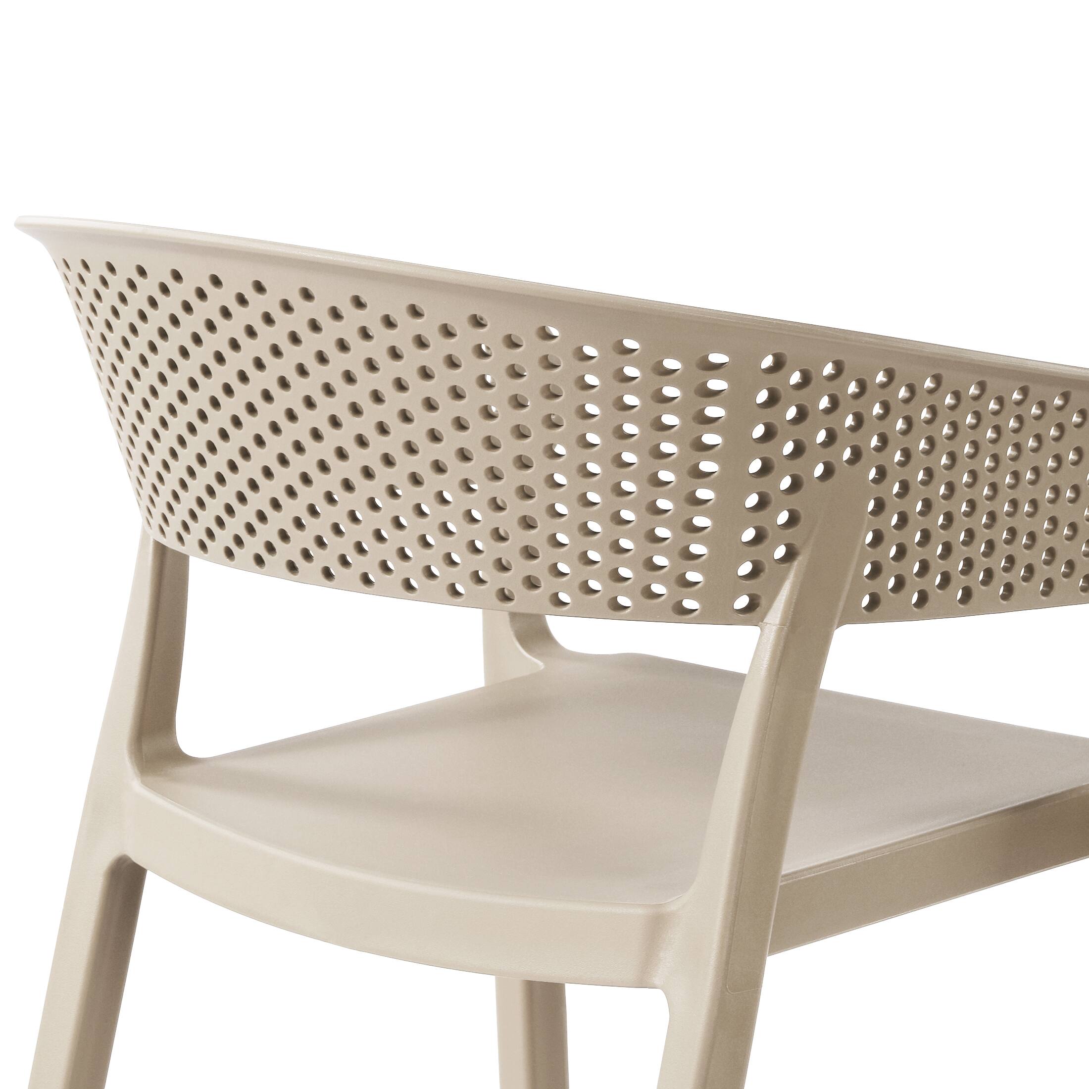 Alt View 3. WestinTrends - WestinTrends Playa 5-Piece Modern Patio Round Dining Table Set with Stackable Patio Dining Chairs - Sand.