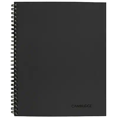 Front. Mead - 1-Subject Professional Notebooks, 8.5" x 11", Wide Ruled, 80 Sheets - Black.