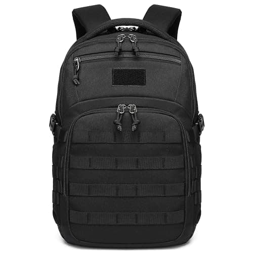 Stamp n Camp - Military tactical backpack for men black small assault bag - Black-18.5 inch