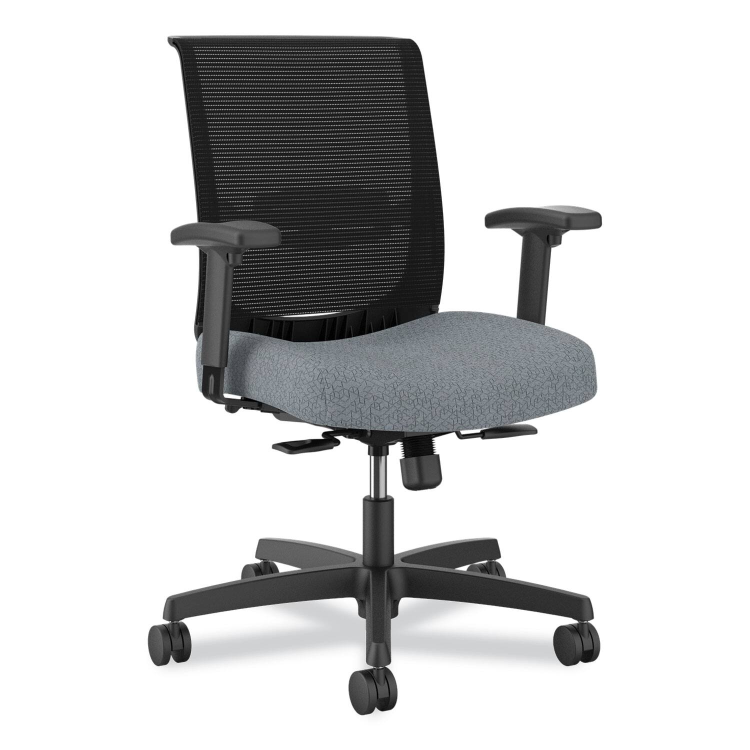 Front. Our Brands - REMOVE - Convergence Mid-Back Task Chair, Supports Up to 275 lb, 16.5" to 21" , Basalt Seat, Black Back, Black Frame - Black.