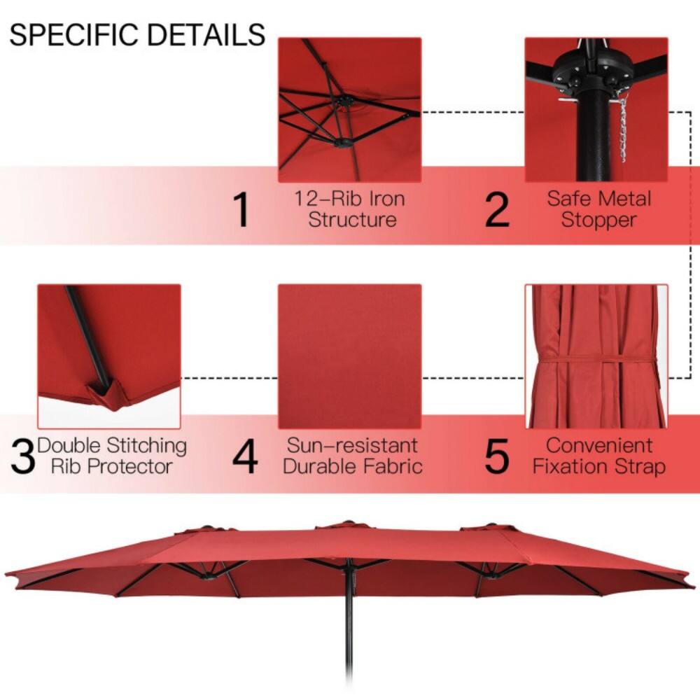 SPECIFIC DETAILS  
1. 12-Rib Iron Structure  
2. Safe Metal Stopper  
3. Double Stitching Rib Protector  
4. Sun-resistant Durable Fabric  
5. Convenient Fixation Strap