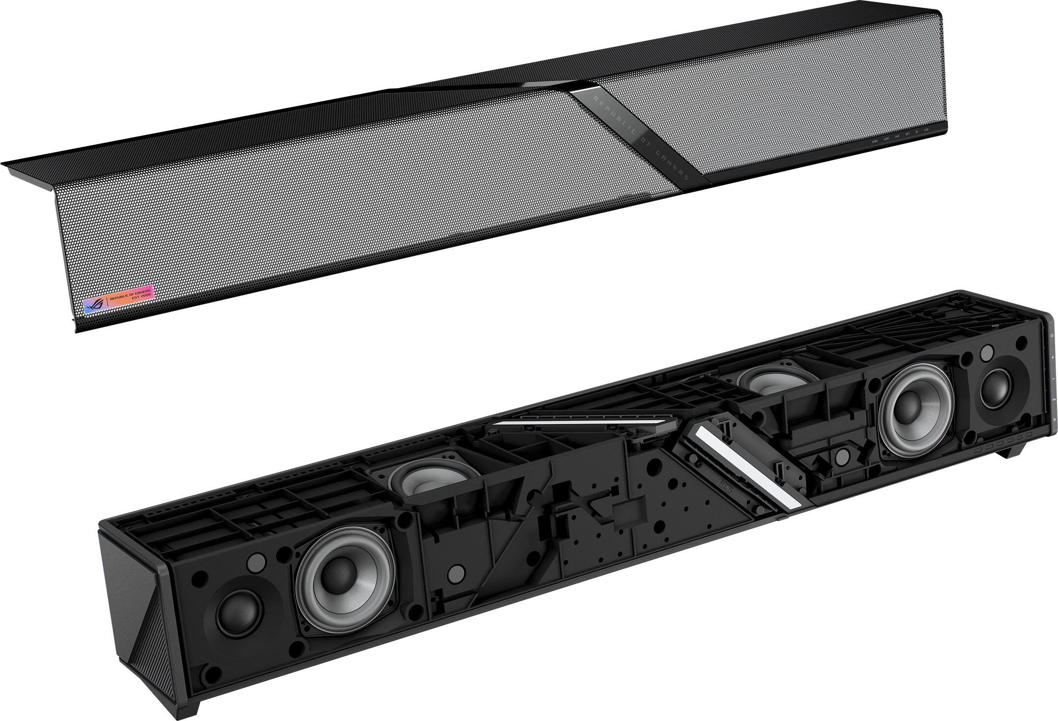 Alt View 14. ASUS - ROG Gjallar 5-Channel (2.1.2) Dolby Atmos RGB Gaming Soundbar with LCD Control Hub (PC/Mac, Xbox, PS, Switch and Mobile) - Black.