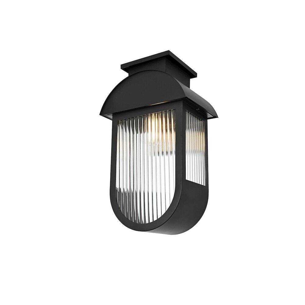 Left. Elegant Lighting - Albert 10 Inch Outdoor Wall Sconce In Black - Black.