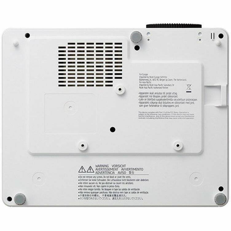 Sure, here is the corrected and grouped text from the image:

---

**For Europe:**
- For Europe: CE 2014/30/EU
- For Australia: AS/NZS 61000.3.2:2006
- For Japan: VCCI Class B
- Imported by: RS Electronics Ltd, 400 King George V Ave, The Netherlands
- Imported by: RS Electronics Pty Ltd, Australia
- Imported by: RS Electronics (Asia) Pte Ltd, Singapore

**Warning:**
- Do not remove any screws. Do not block the air vents.
- Do not cover the air vents with tape or any other material.
- Do not place any objects on the air vents.
- Do not use the device in a dusty environment.
- Do not use the device in a humid environment.

**Warning: VORSICHT AVERTISSEMENT AVERTISSEMENT ADVERTENCIA AVISO:**
- Do not remove any screws. Do not block the air vents.
- Do not cover the air vents with tape or any other material.
- Do not place any objects on the air vents.
- Do not use the device in a dusty environment.
- Do