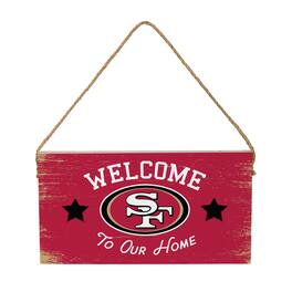 Evergreen Enterprises - San Francisco 49ers 6" x 11" Welcome Home Wood Wall Sign with Rope Hanger - Multicolor