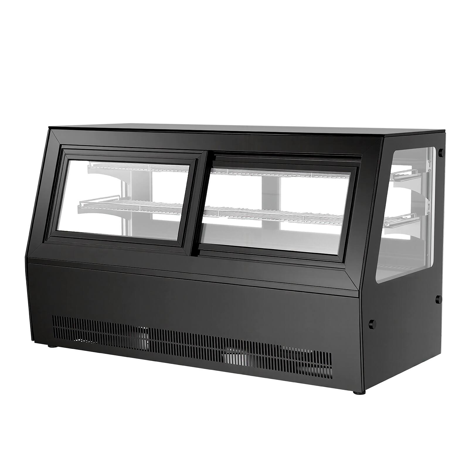 Alt View 5. VEVOR - Refrigerated Display Case, 7.1 Cu.Ft./190L Countertop Pastry Display Case, 2-Tier Commercial Cake Refrigerator with LED - Black.