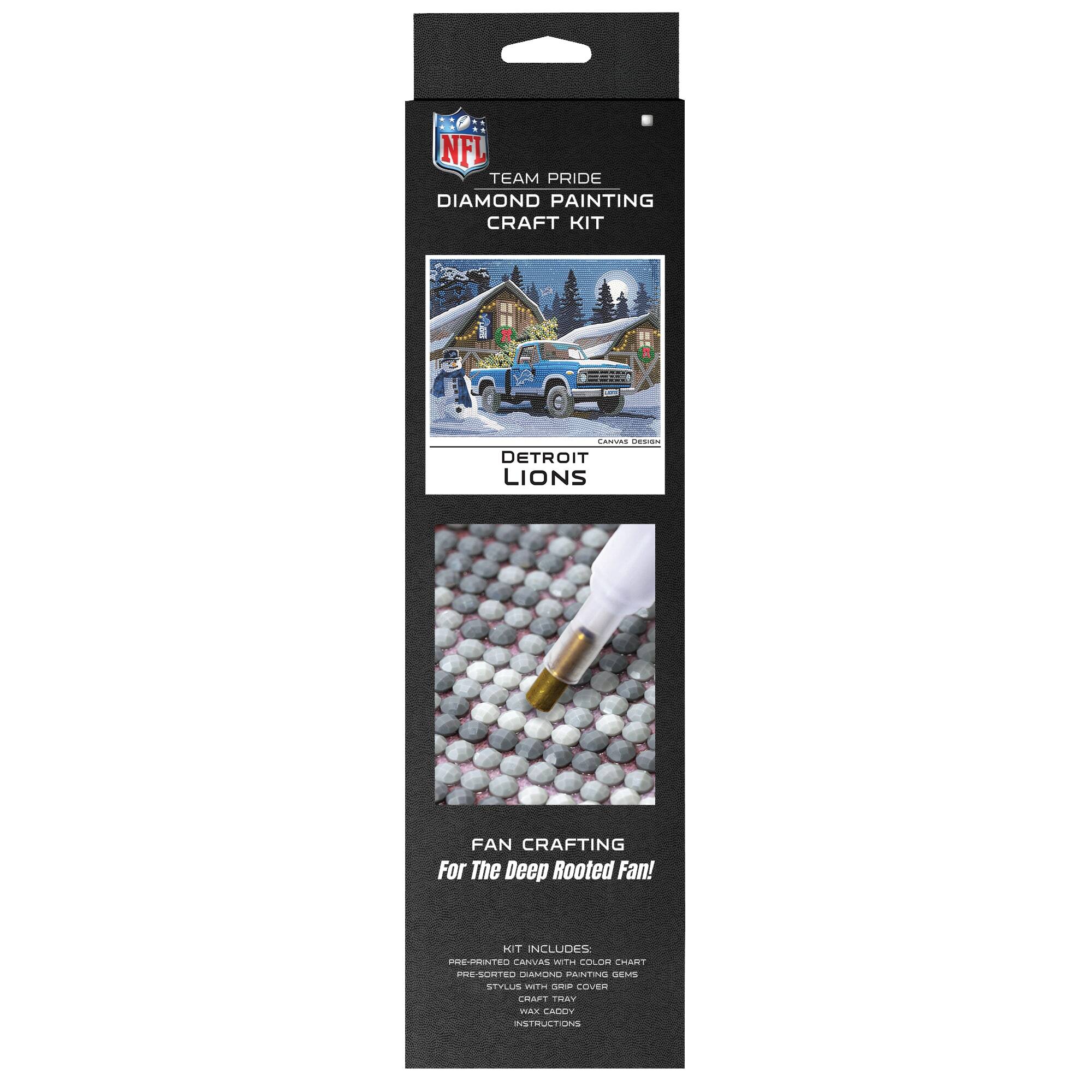 NFL TEAM PRIDE DIAMOND PAINTING CRAFT KIT

PRIDE PAINTING CRAFT KIT

CANVAS DESIGN: DETROIT LIONS

FAN CRAFTING For The Deep Rooted Fan!

KIT INCLUDES:
- PRE-PRINTED CANVAS WITH COLOR CHART
- PRE-SORTED DIAMOND PAINTING GEMS
- CRAFTING STYLUS
- WAX COVER
- TRAY
- CADDY
- INSTRUCTIONS