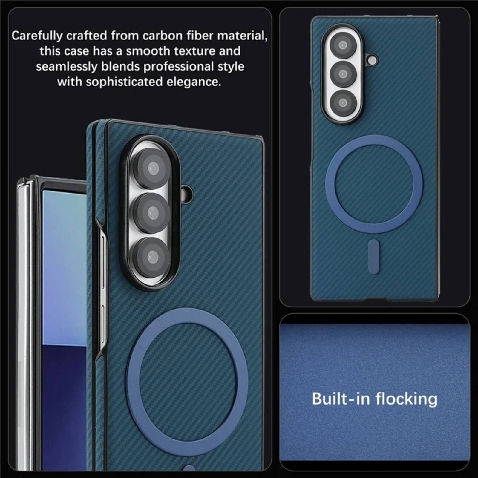 Carefully crafted from carbon fiber material, this case has a smooth texture and seamlessly blends professional style with sophisticated elegance. Built-in flocking