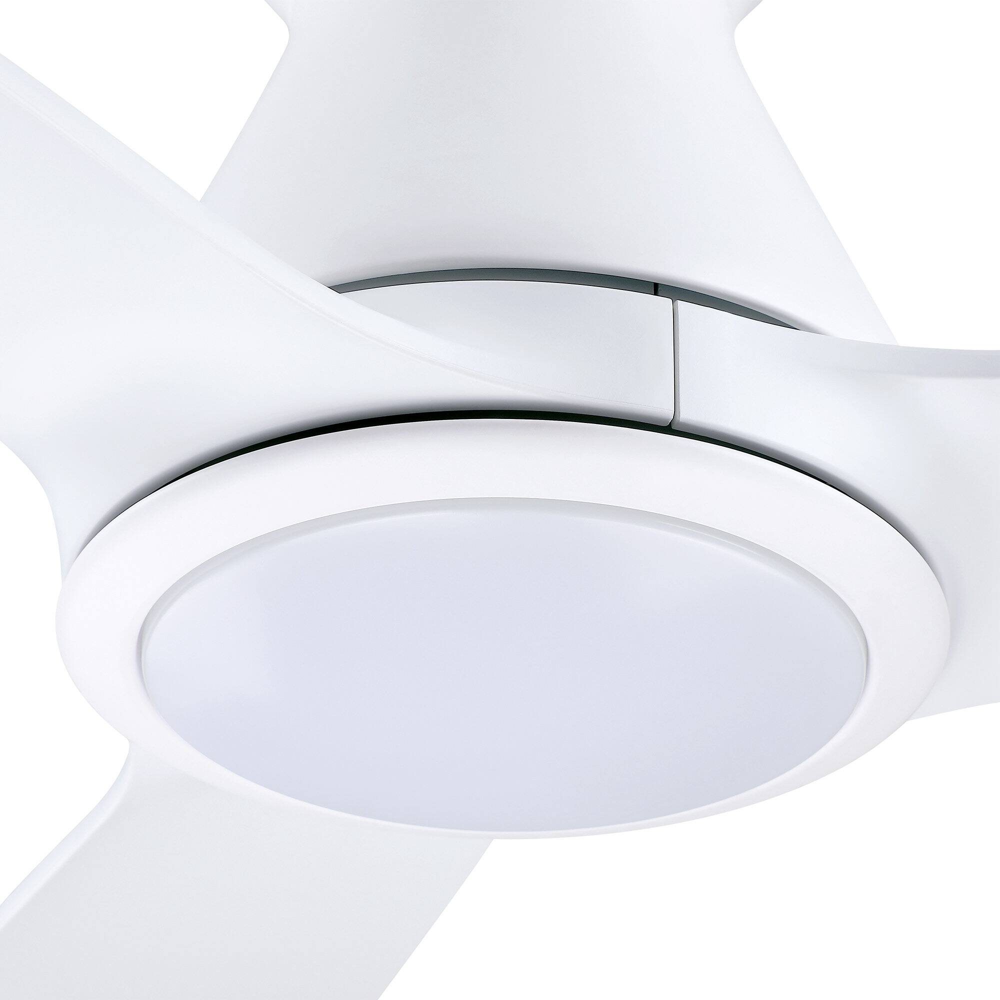 Alt View 2. Parrot Uncle - 52 in. Integrated LED White Reversible DC Motor Ceiling Fan with Light and Remote - White.