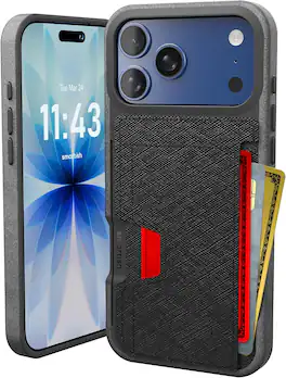 Smartish - iPhone 18 Pro Max/17 Pro Max Wallet Case - Wallet Slayer Vol 2 - Card Holder w/ Card Kickstand - Black - Black Tie Affair