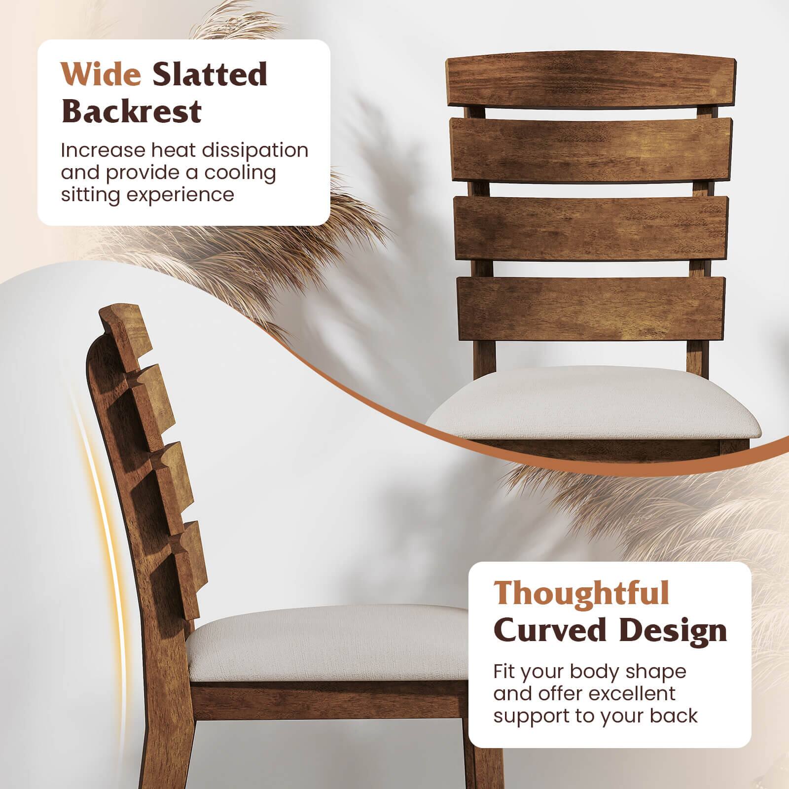 Wide Slatted Backrest: Increase heat dissipation and provide a cooling sitting experience.
Thoughtful Curved Design: Fit your body shape and offer excellent support to your back.