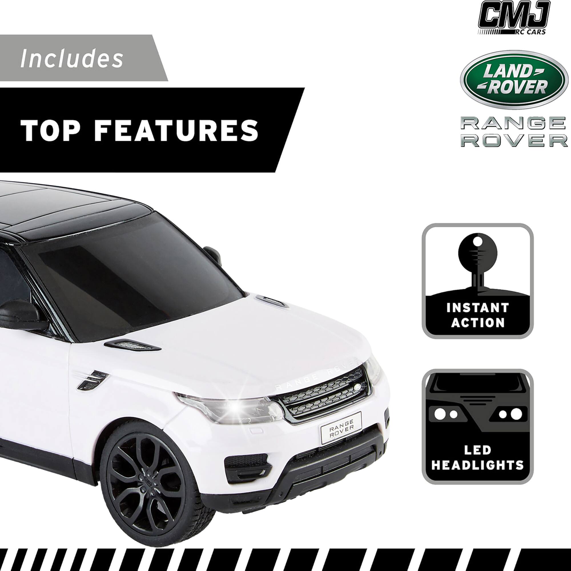 Includes CJ RC Cars Land Rover Top Features Range Rover Instant Action and LED Headlights.