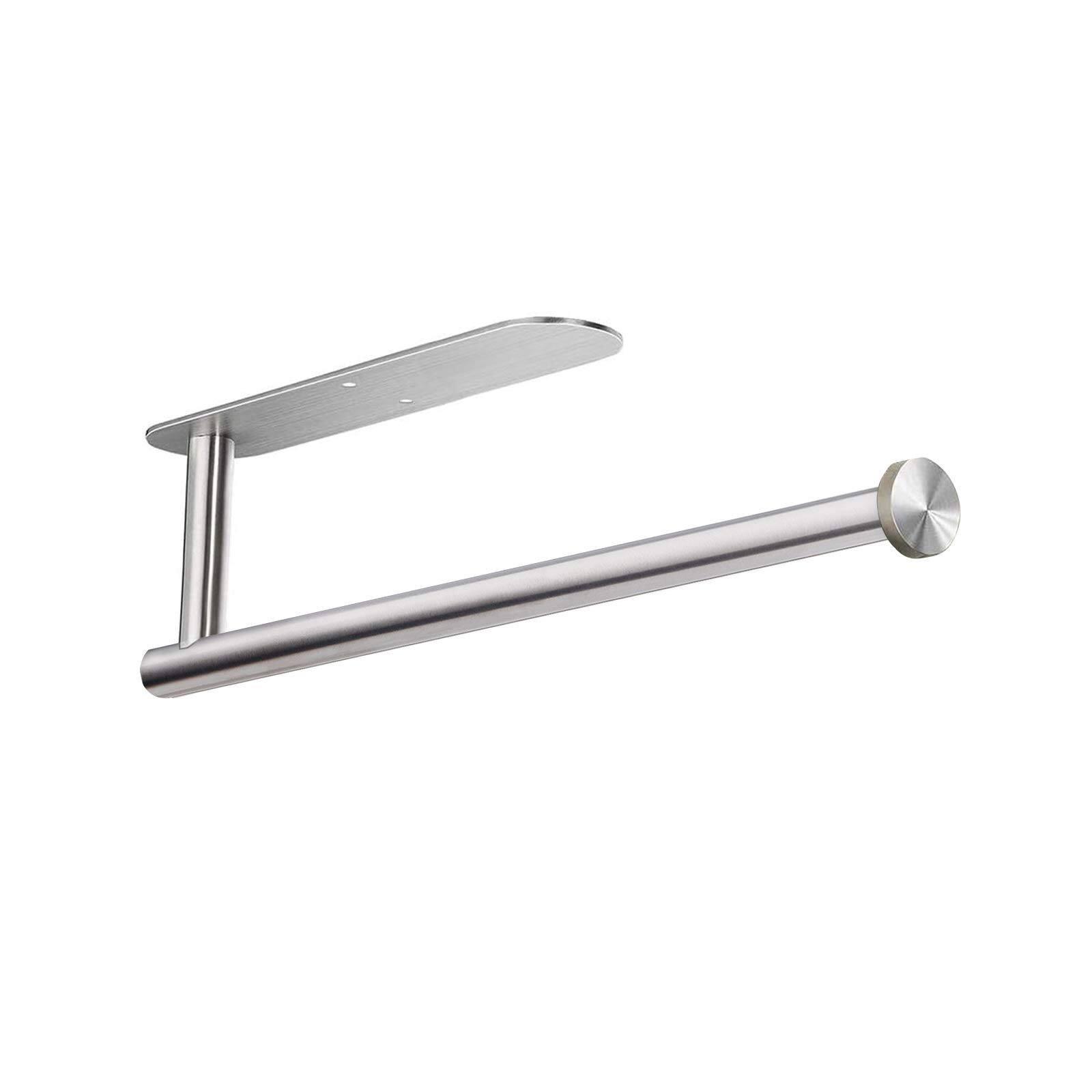 Front. Dazzed Corner - Stainless Steel Paper Towel Holders, Self-Adhesive or Screws Mount Towel Bar - Silver.