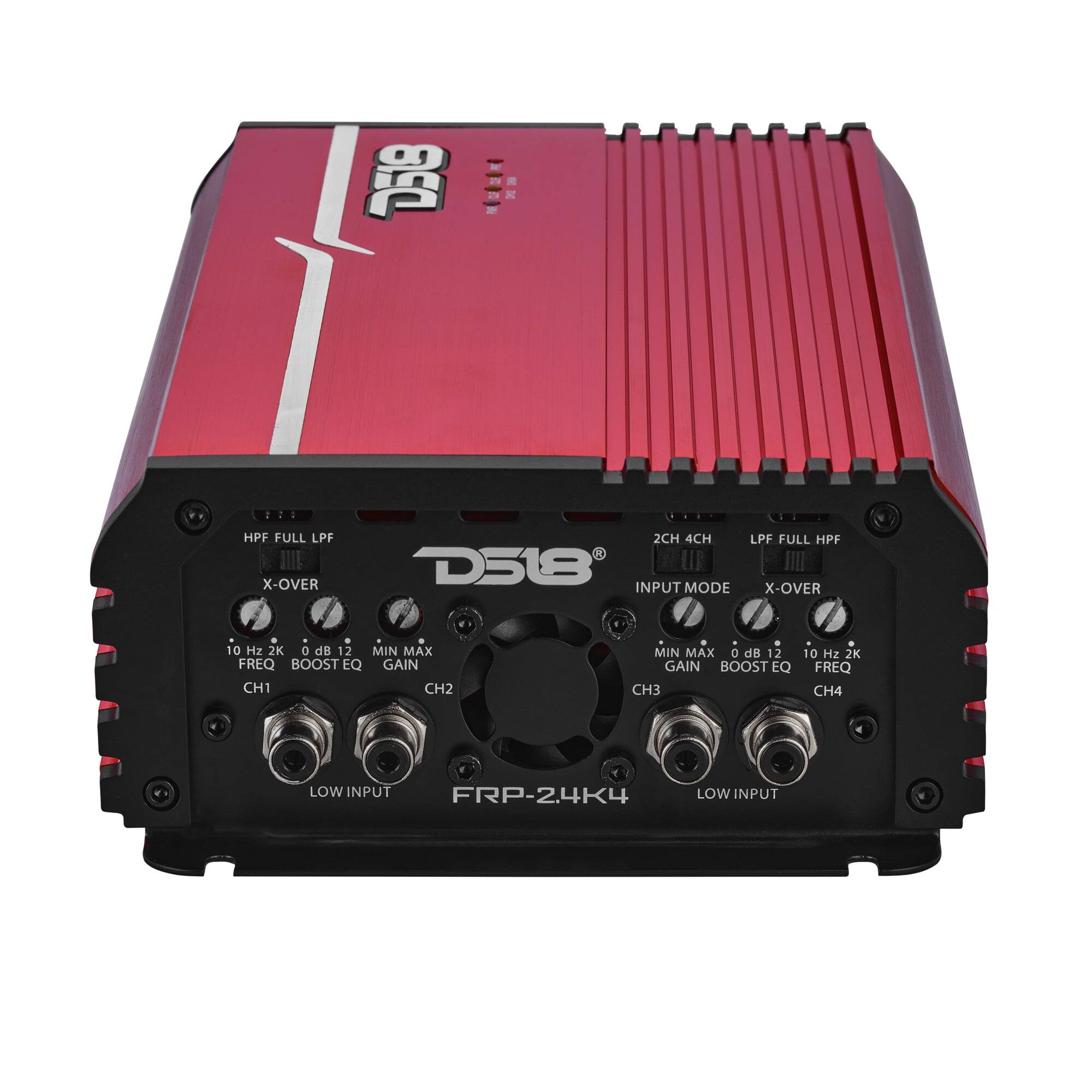D518

HPF FULL LPF X-OVER
2CH 4CH LPF FULL HPF D518 INPUT MODE X-OVER
10 Hz 2K 0 d8 12 MIN MAX FREQ BOOST EQ GAIN CH1 CH2
MIN MAX 0 d8 12 GAIN BOOST EQ CH3
10 Hz 2K FREQ CH4
LOW INPUT FRP-2.4K4
LOW INPUT