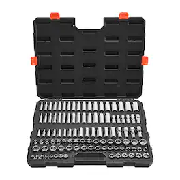 VEVOR - Socket Set, 104 Pieces, 3/8 in Drive Socket Tool Set, Metric Size from 6 to 24 mm, Deep and Standard, Mechanic Tool Kit - Black+Sliver