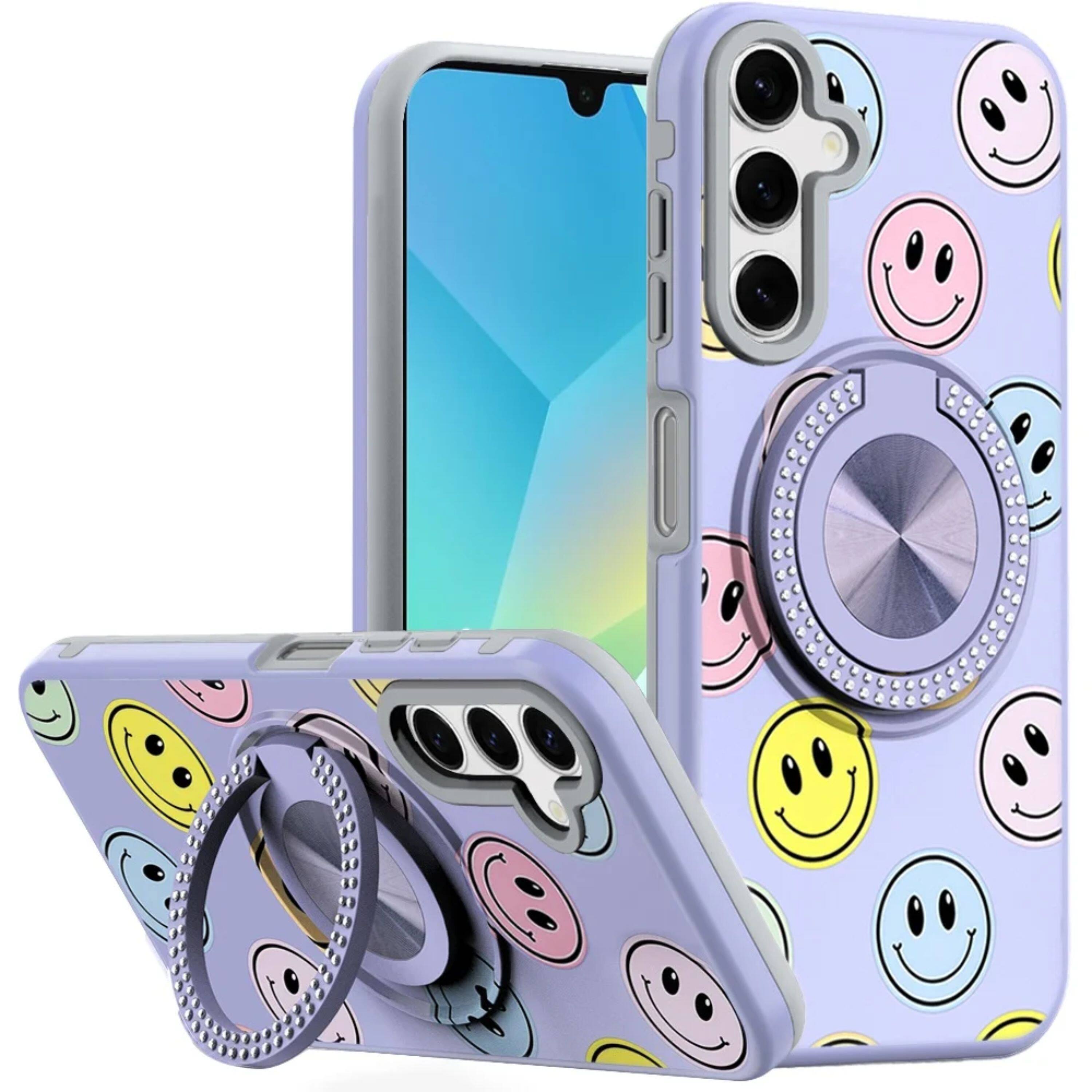 Front. Kitcheniva - Printed Design With 360 Bling Stand Cover Plus Tempered Glass For Samsung A16 5G Case 5 - Multicolor.