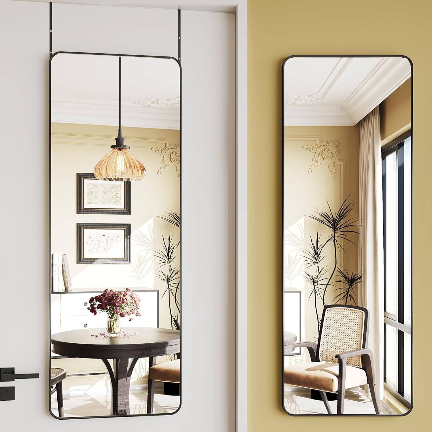 Alt View 3. Stamp n Camp - Door Mirror Full Length,Over The Door Full Length Mirror,Hanging Mirrors for Doors,48"x14"Gold Arched Mirrors... - Arched-gold-48"L x 14"W.