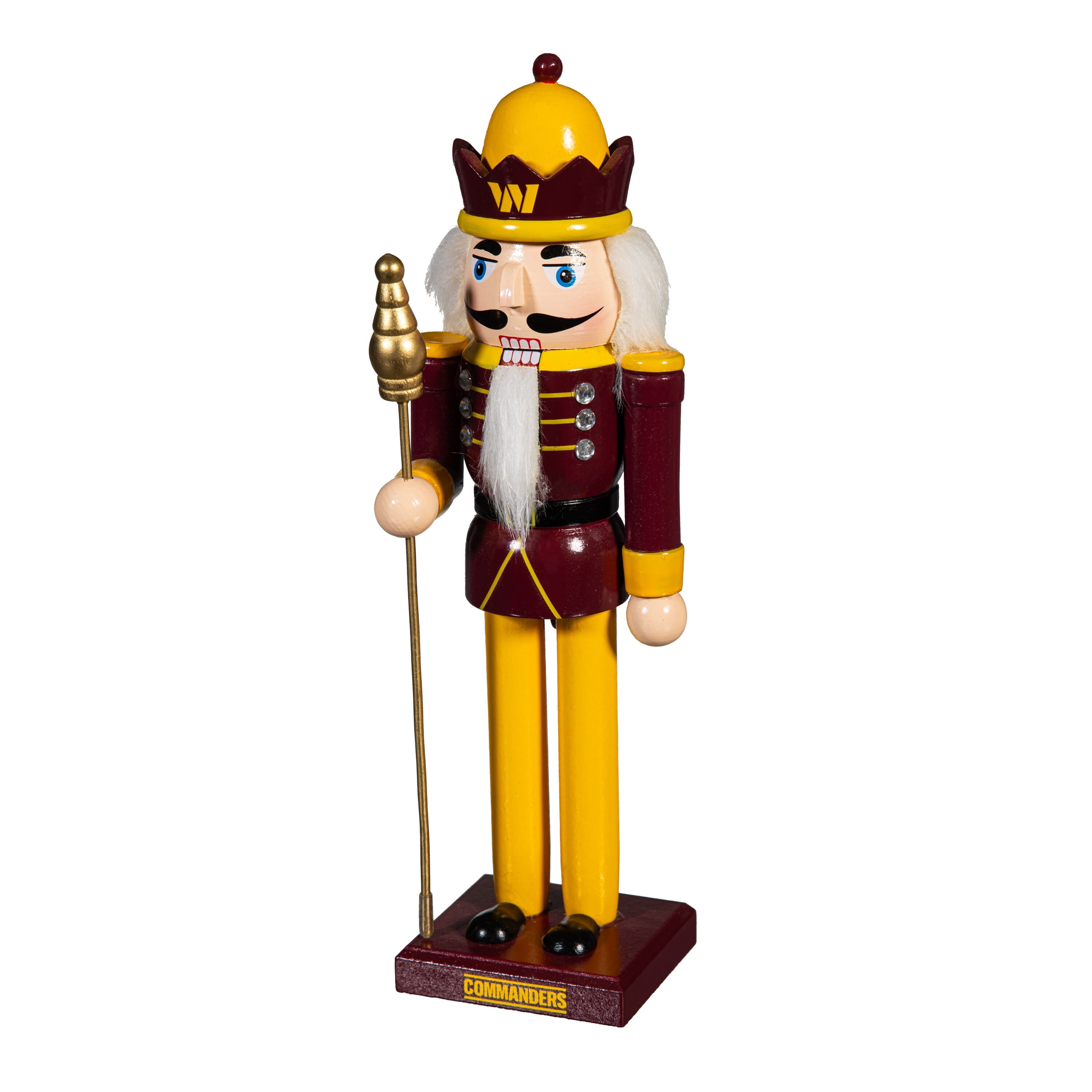 Evergreen Enterprises - Washington Commanders 12" Wooden Nutcracker Statue - Multicolor