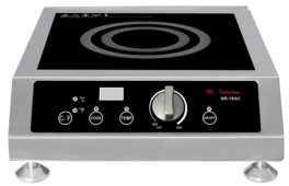 SPT - 1800W Countertop Commercial Induction Cooktop - Black and stainless steel
