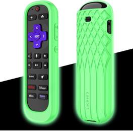 Kitcheniva - Anti Slip Shockproof Silicone Case For Roku Voice Remote Pro (2nd Edition) Green Glow - Green Glow