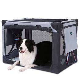 Ownpets - 32" 3 Door Collapsible Dog Crate