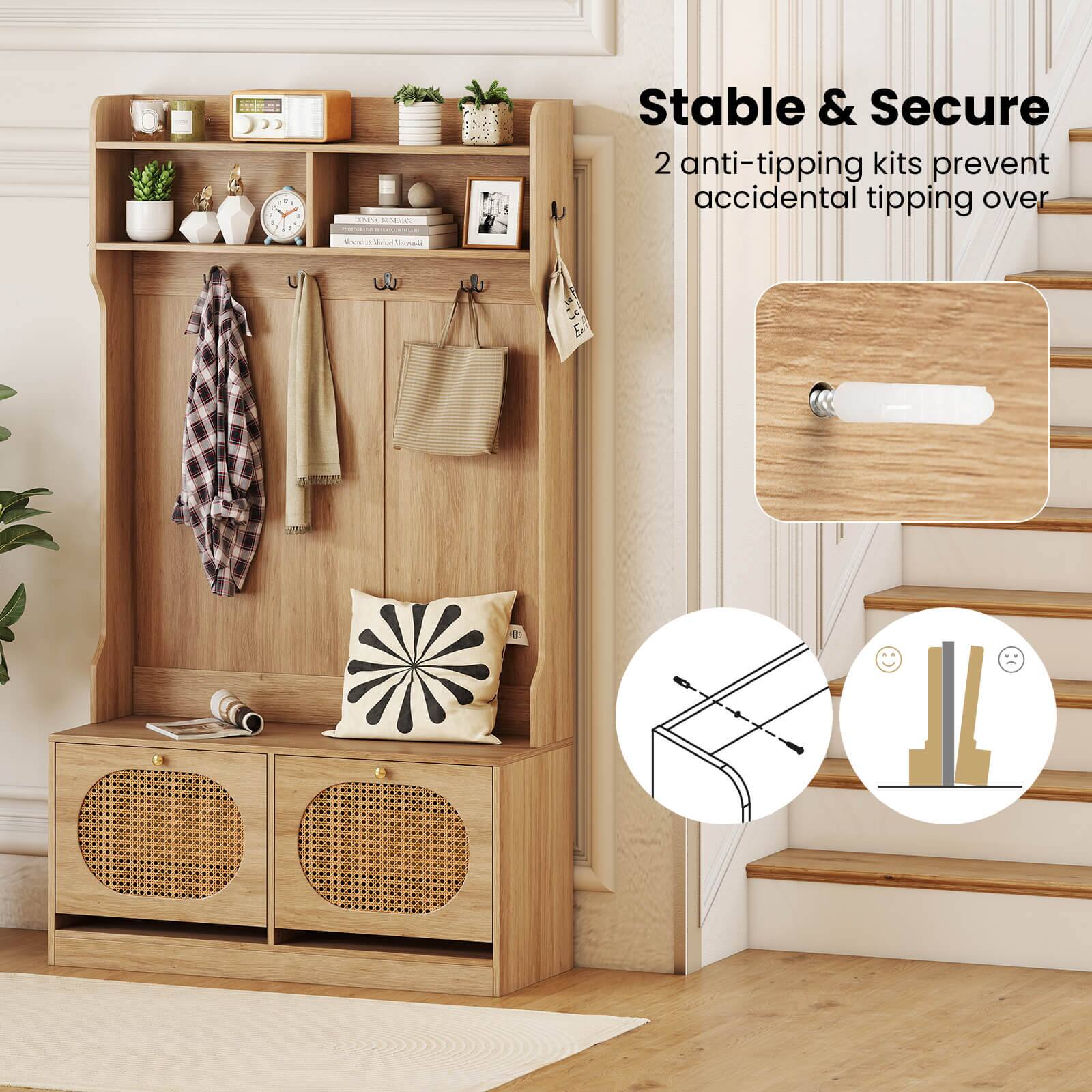 Stable & Secure  
2 anti-tipping kits prevent accidental tipping over