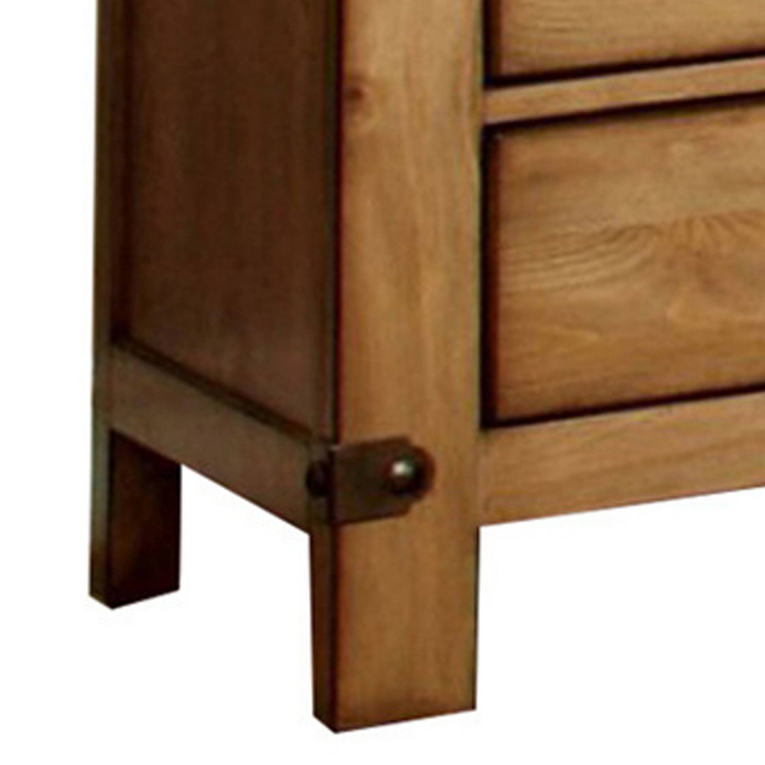Alt View 3. Manhattan Lane - Pioneer Cottage Night Stand In Weathered Elm Finish - Burnished Pine.