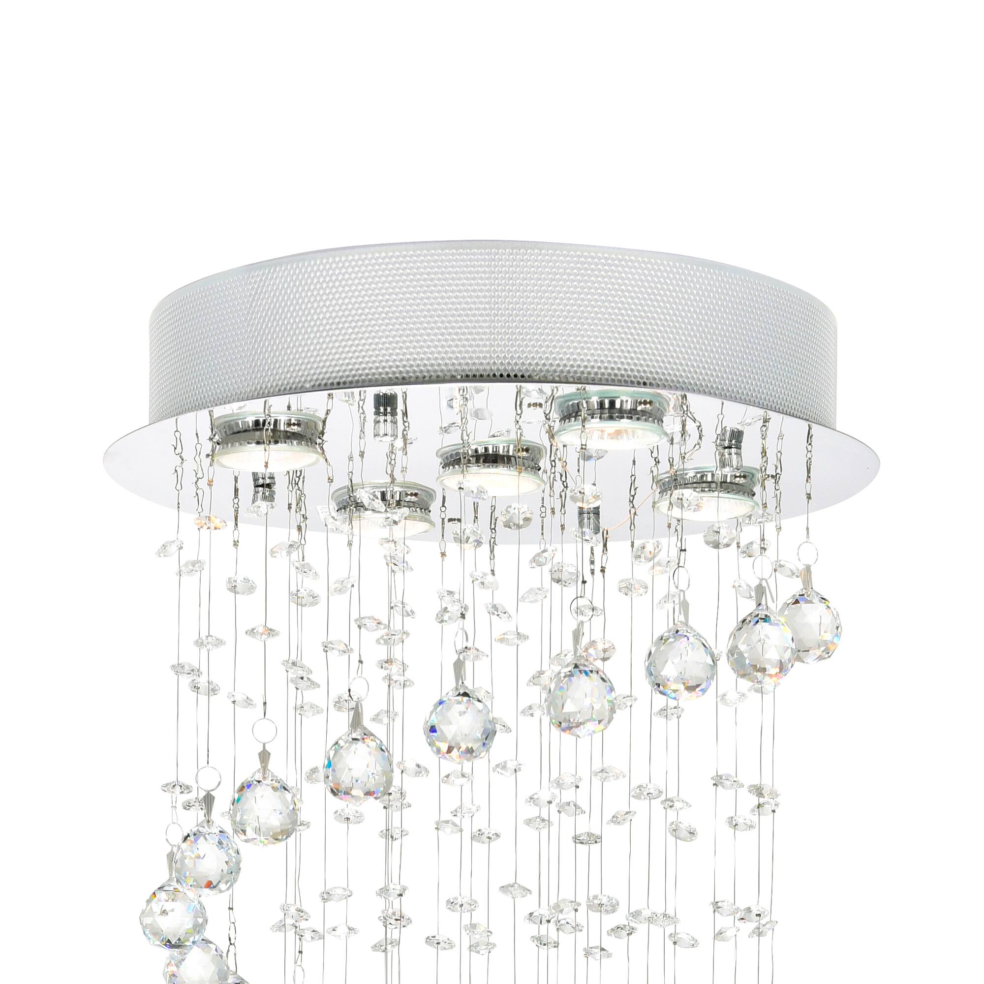 Back. CWI Lighting - Spiral 5 Light Flush Mount With Chrome Finish - Chrome.